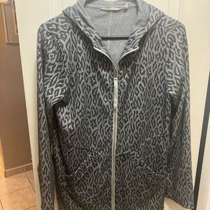 Soft Surroundings Gray Leopard Print Women's Hoodie